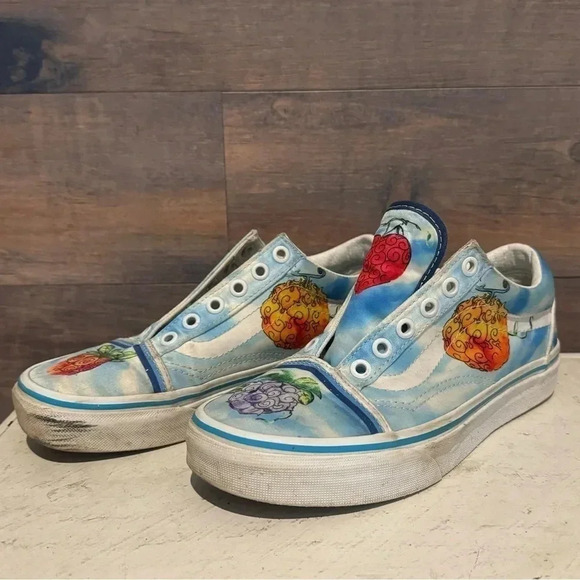 Vans Men x One Piece Old Skool Devil Fruit True Blue size 4 men’s 6 Women’s - Picture 7 of 11